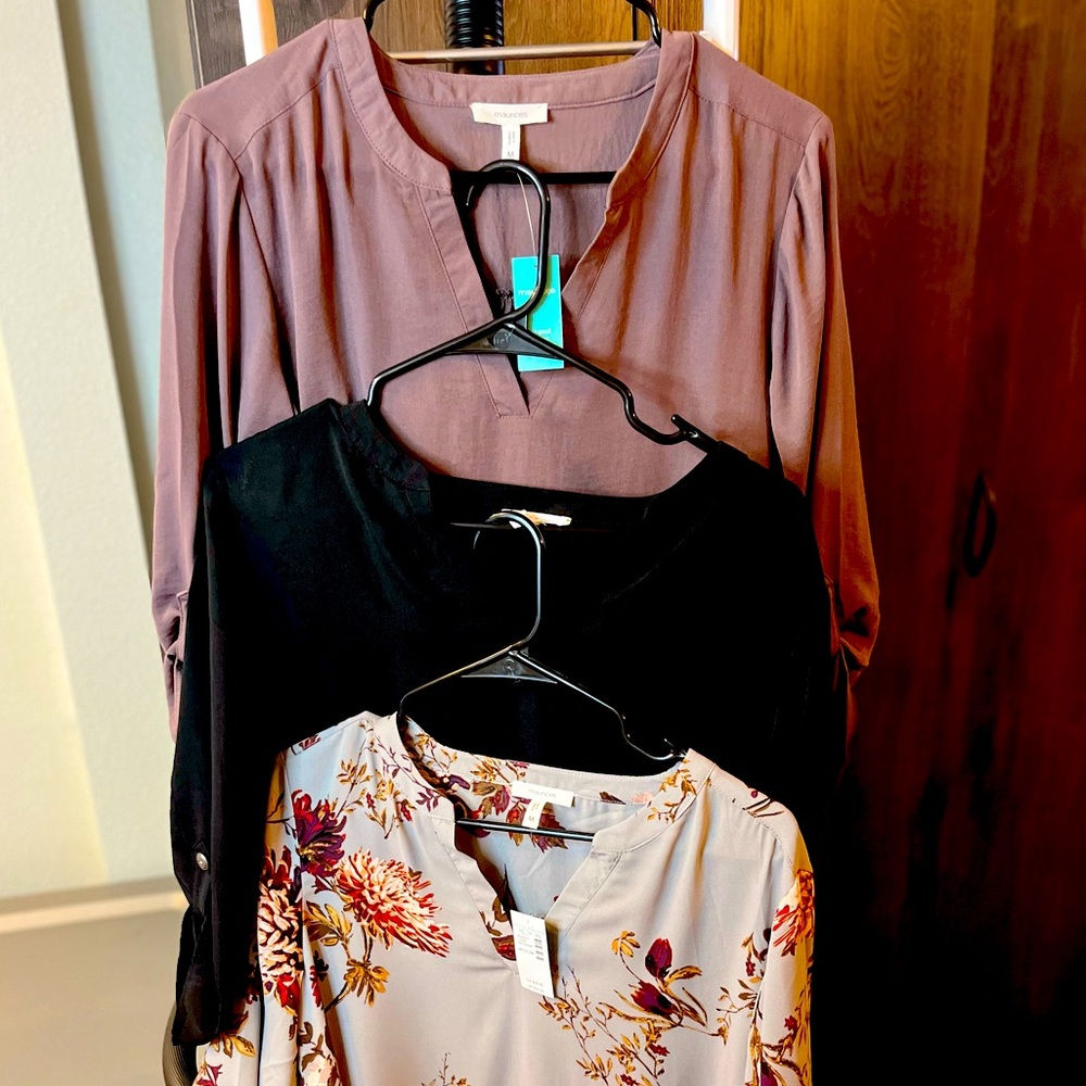 3 Maurice’s 3/4 sleeve blouses